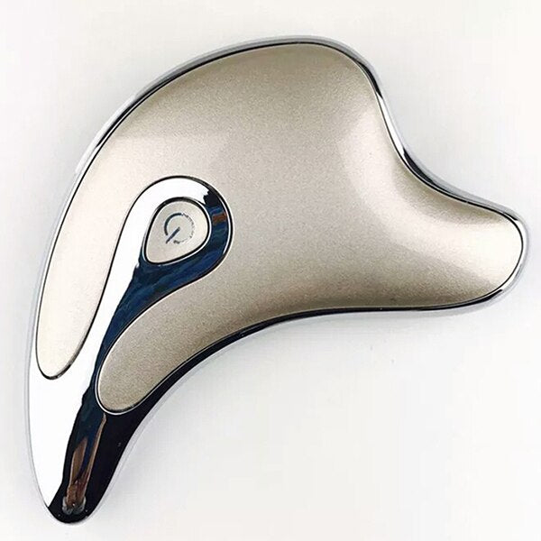 Electric Gua Sha LED Light Skin Care & Facial Massager Tool - silvery