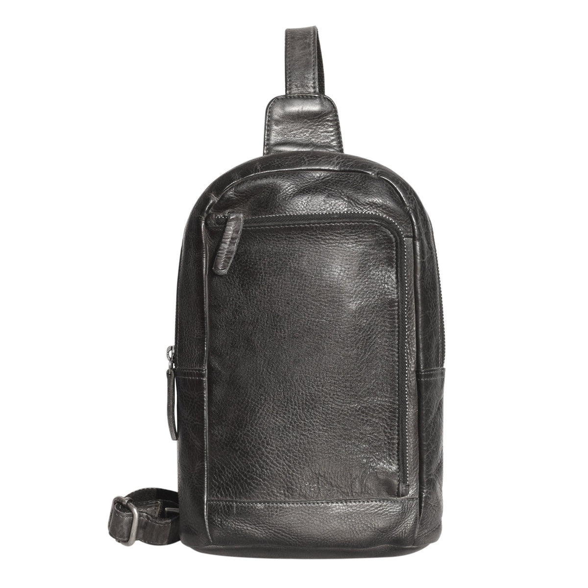 Austin Leather Sling Bag - Charcoal