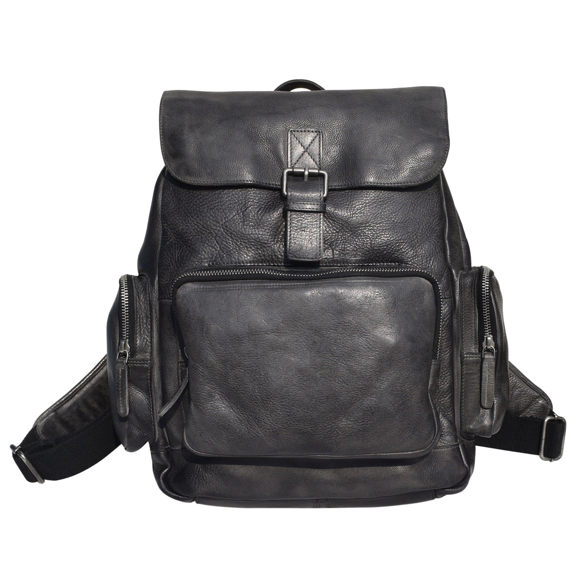 Mateo Leather Backpack - Charcoal