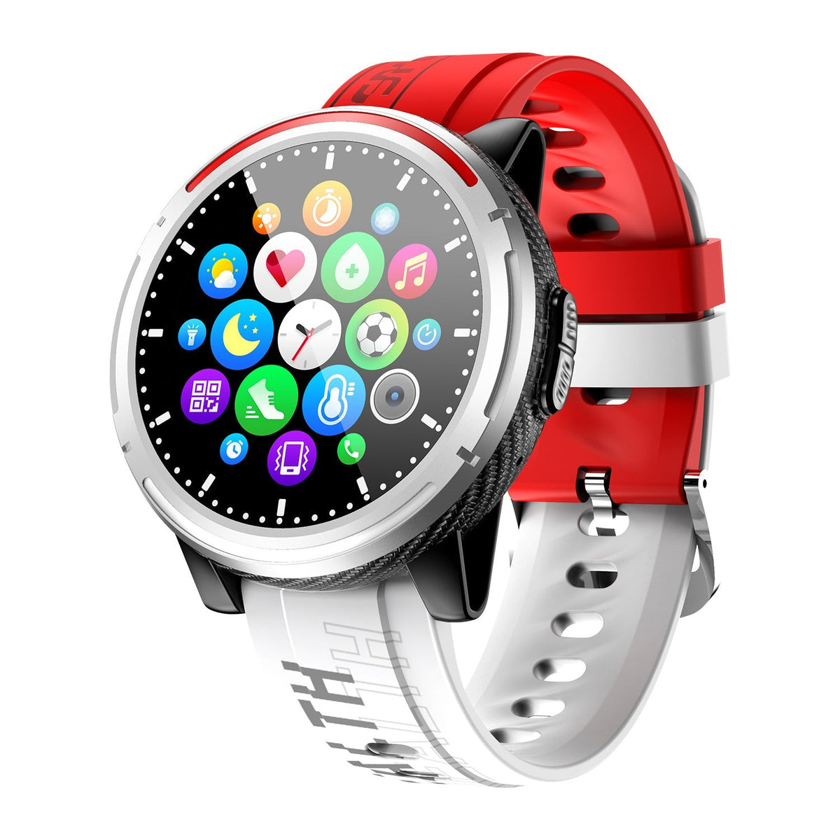 Smart Heart Rate & Blood Pressure Fitness Tracker - Red