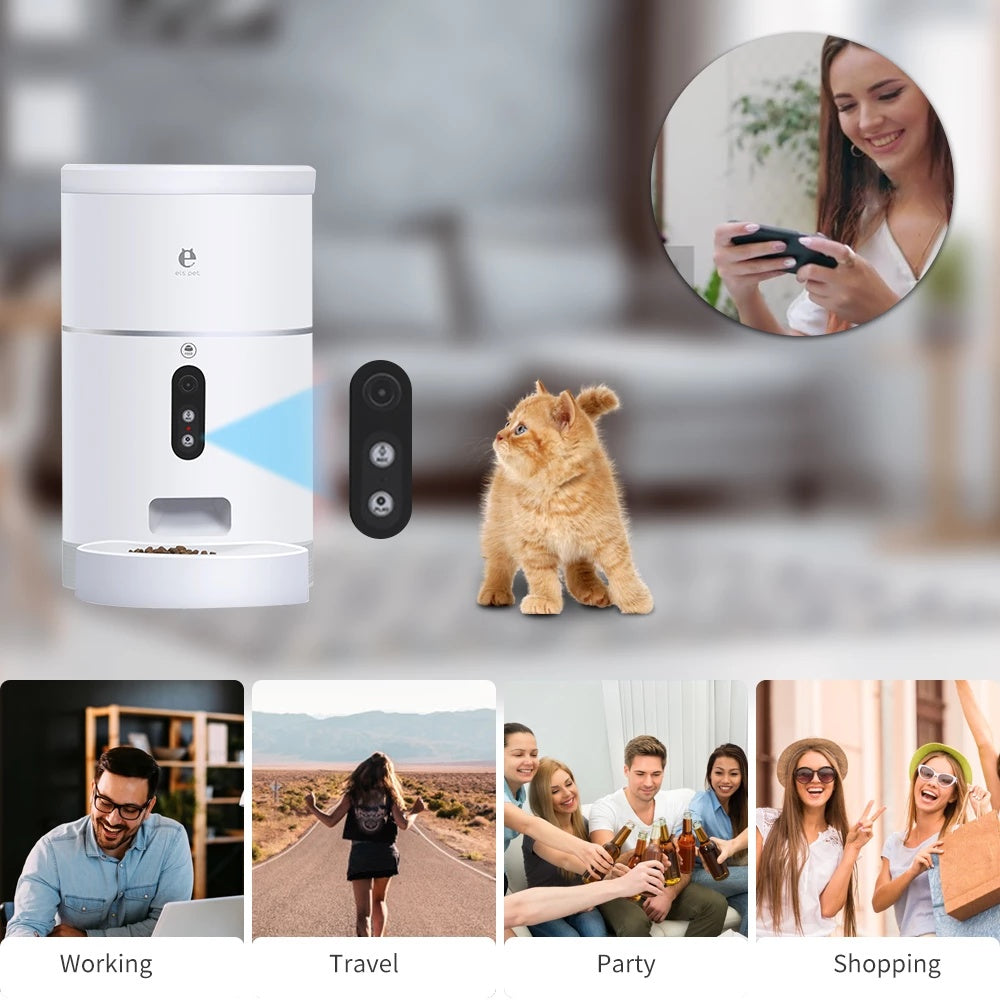 Smart Pet Feeder Bowl with Wide-Angle HD Camera