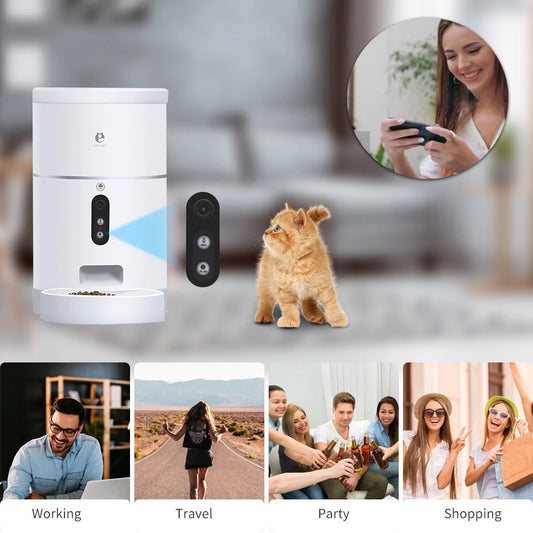 Smart Pet Feeder Bowl with Wide-Angle HD Camera
