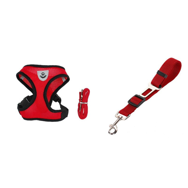 2-in-1 Pet Car Seat Belt & Leash - Red 2
