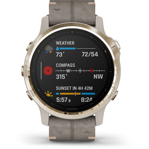 Garmin fenix 6S Sapphire Multisport GPS Smartwatch 42mm - Light Gold / Shale - 010-02159-39 - Image 4