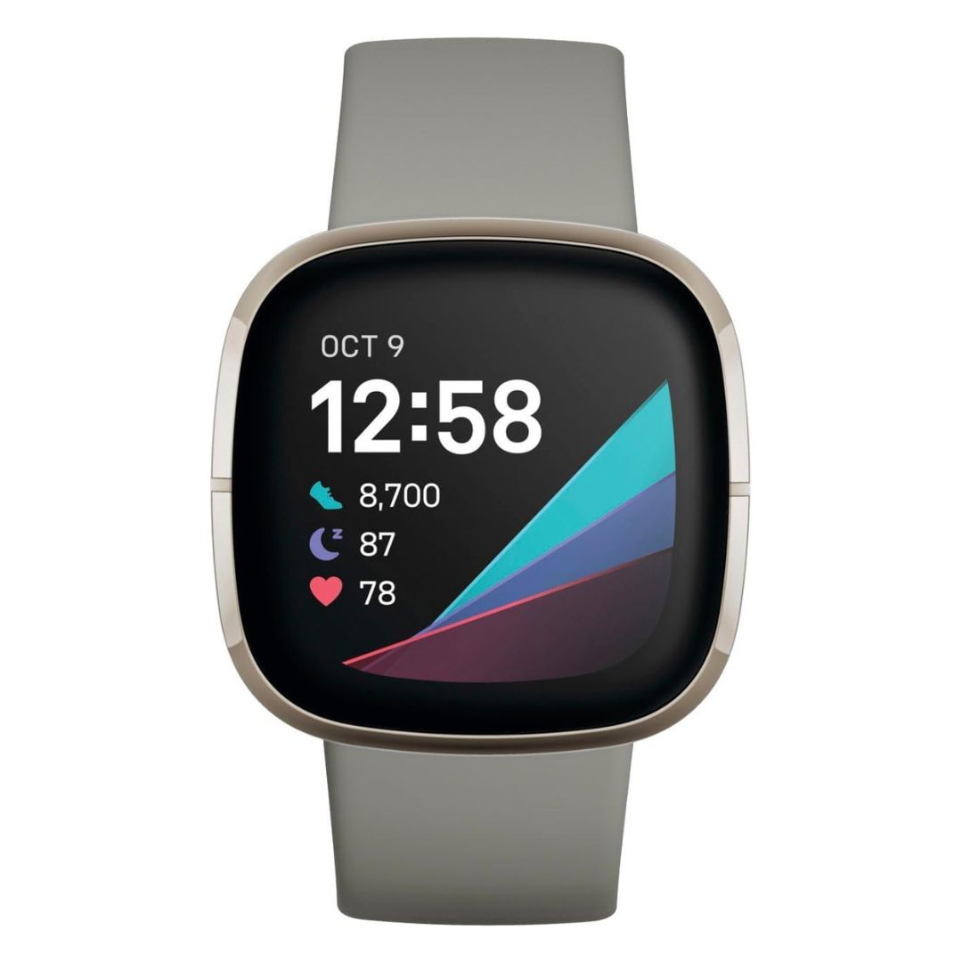 Fitbit Sense – Advanced Health Smartwatch – Silver with Sage Grey Band – FB512SRSG - Image 2