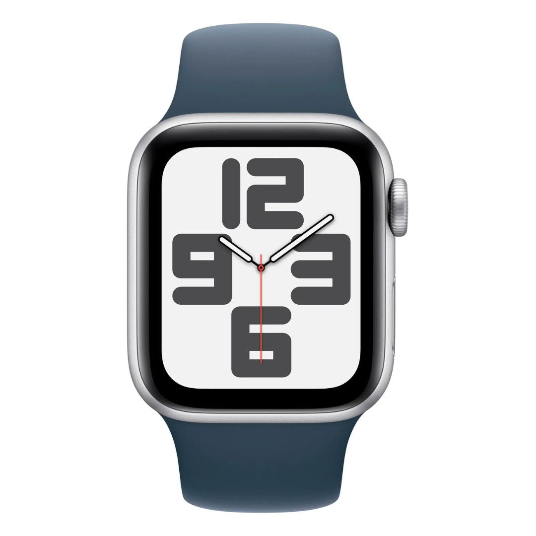 Apple Watch SE 2nd Gen (GPS+Cell) – 40mm Silver Aluminum Case with Storm Blue Sport Band (M/L) – MRGL3LL/A (2022) - Image 2