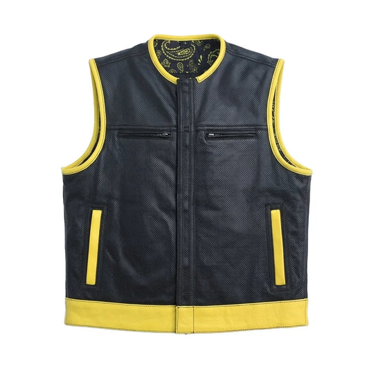 Burnline - Men’s Perforated Leather Motorcycle Vest