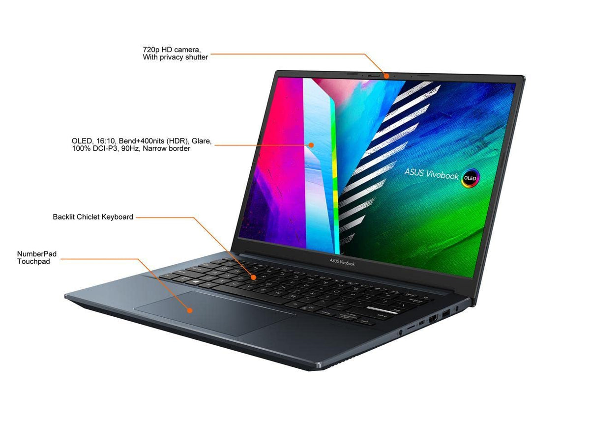ASUS Vivobook – 14" OLED 2.8K – Ryzen 7 5800H – 16GB RAM – RTX 3050 – 1TB SSD – M3401QC-EB74 - Image 3