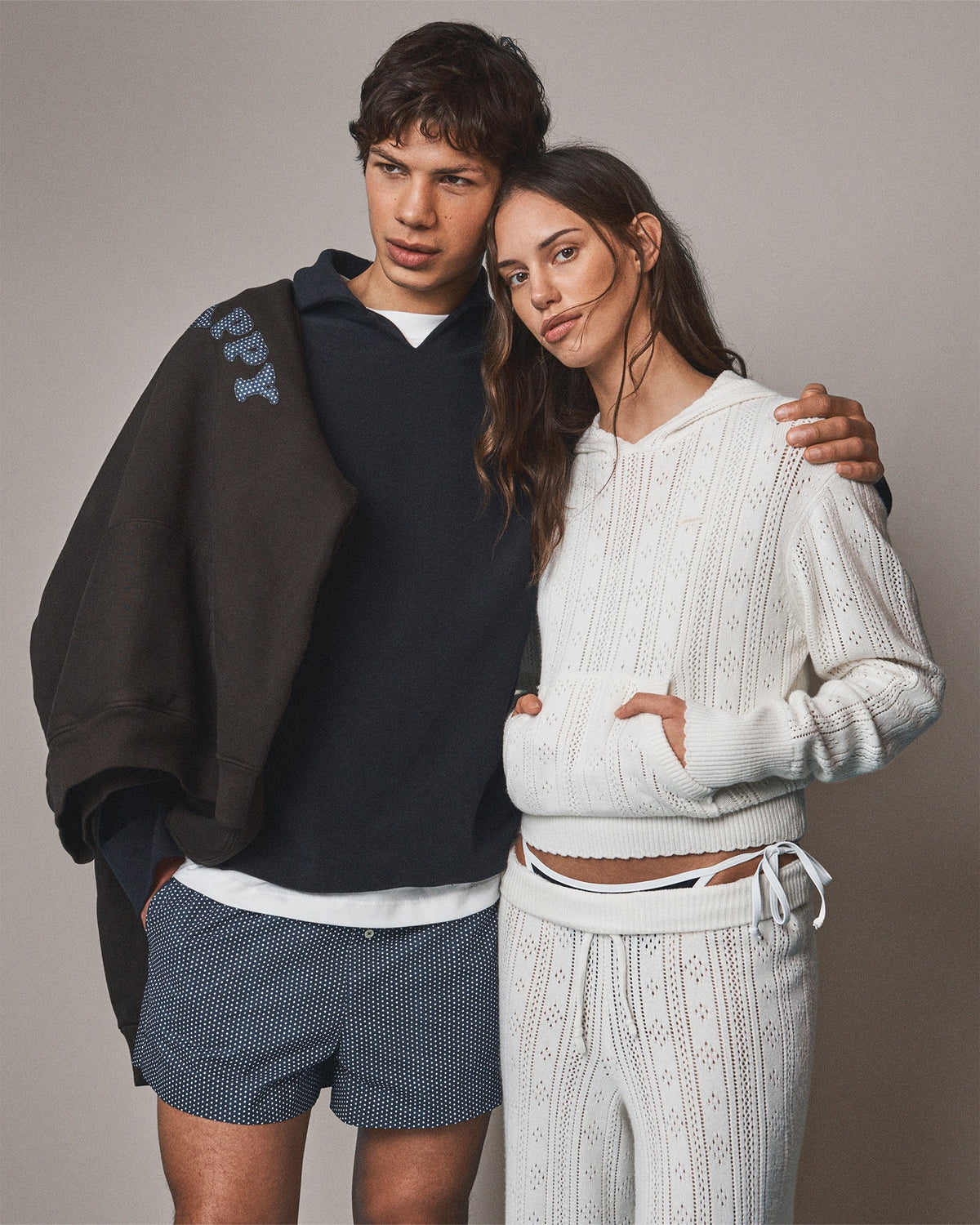 Pointelle Pullover Sweater Hoodie - Image 3