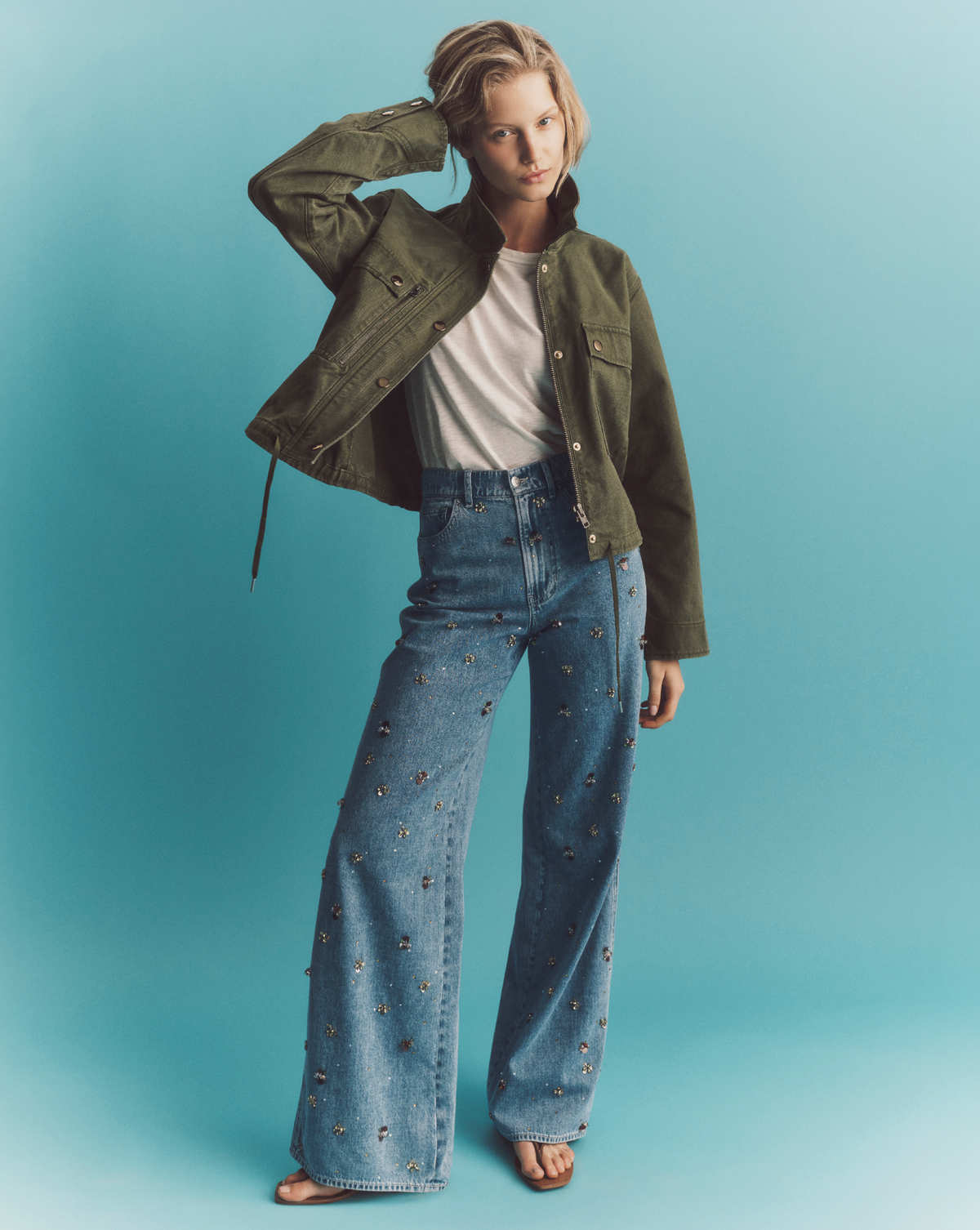 Kasey Embellished Wide-Leg Jean - Image 7