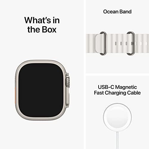 Apple Watch Ultra (GPS + Cellular) 49mm Titanium Case with White Ocean Band – MNH83LL/A - Image 8