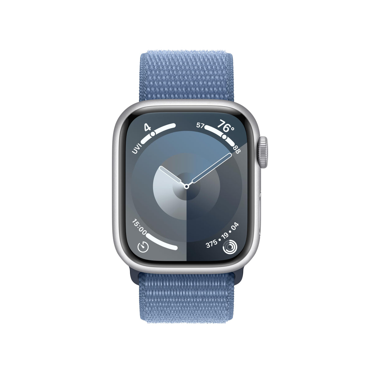Apple Watch Series 9 (GPS) 41mm Silver Aluminum Case w/ Winter Blue Sport Loop - MR923LW/A - Image 2