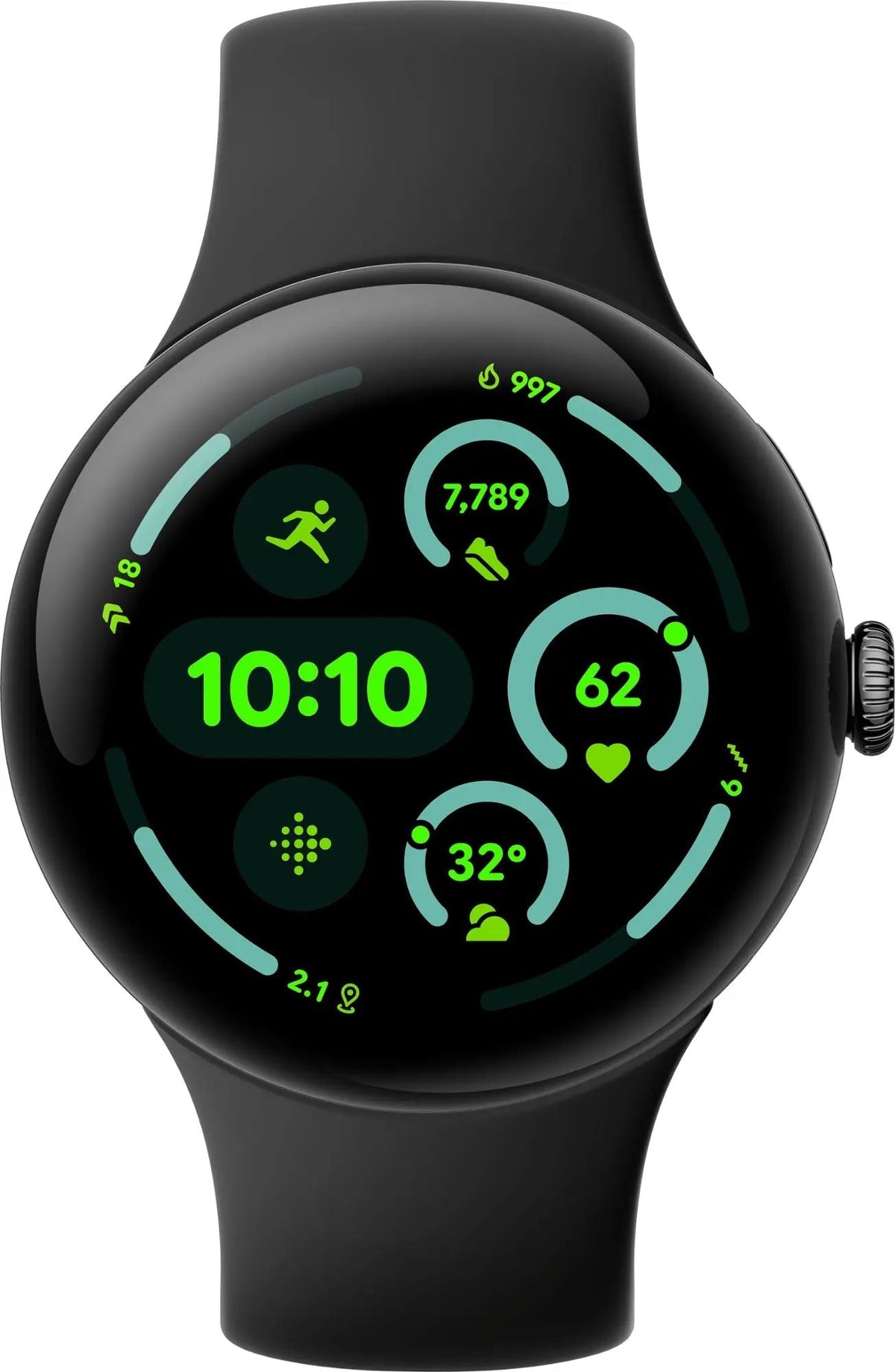 Google Pixel Watch 3 (Wi-Fi) – 45mm Matte Black Case with Obsidian Band – GA05785-US - Image 2