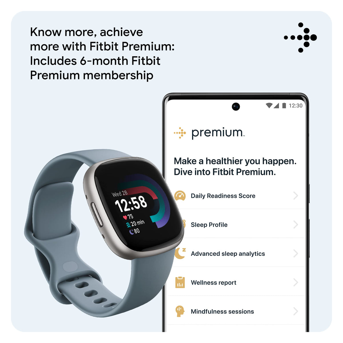 Fitbit Versa 4 Fitness Smartwatch – Platinum – FB523SRAG-US - Image 6