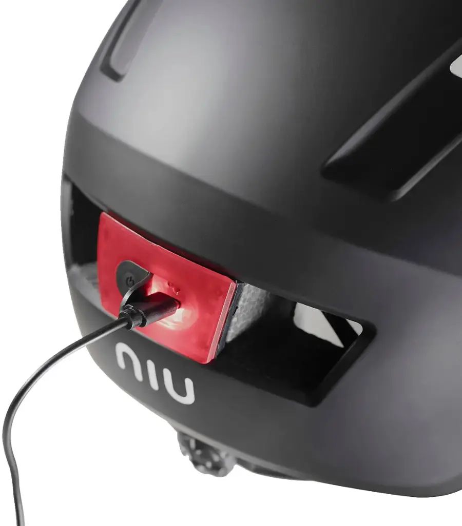 NIU Electric Scooter Helmet with LED Light – Black – 5K3G5L17J - Image 4