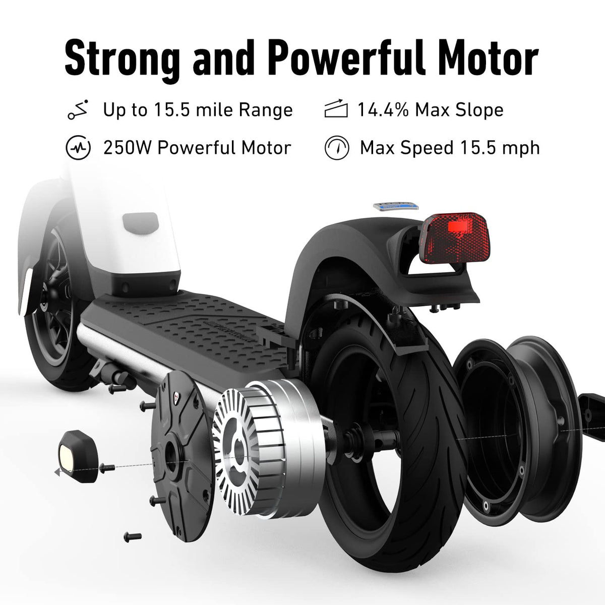 NIU - KQi 1 Pro Foldable Electric Kick Scooter w/ 15.5 mi Max operating Range & 15.5 mph Max Speed - Grey - Image 3
