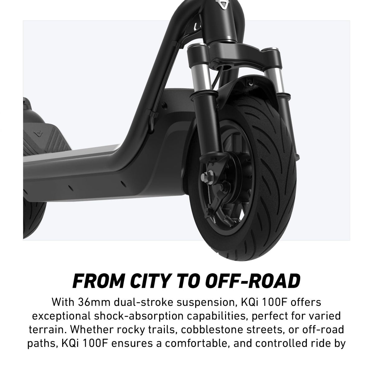 NIU - KQi 100F Foldable Electric Kick Scooter w/ 15.5 mi Max operating Range & 15.5 mph Max Speed - Gray - Image 3