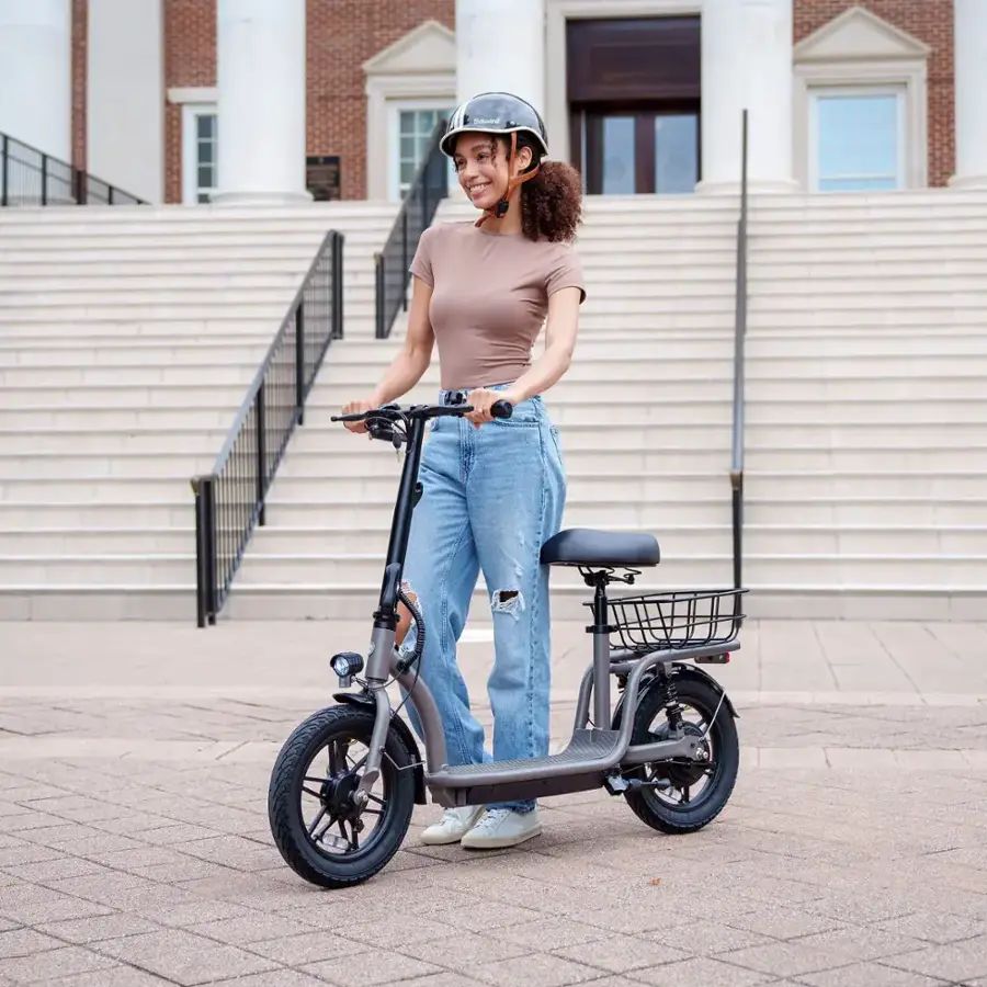 GoTrax - FLEX VOYAGER Electric Scooter w/15mi Operating Range & 15.5mph Max Speed - Gray - Good Condition - Image 5