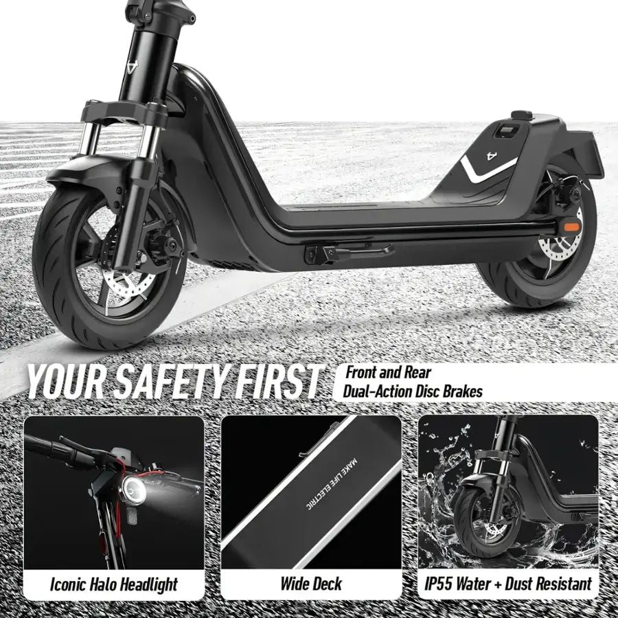 NIU - KQi 300P Foldable Electric Kick Scooter with 30 mi Max Range & 20 mph Max Speed - White - KSP311W1A11 - Image 8