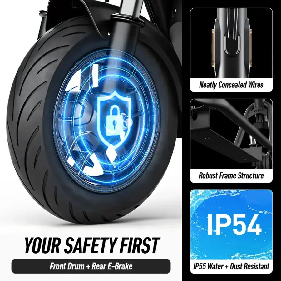 NIU - KQi 100P Foldable Electric Kick Scooter with 18 mi Max Range & 17.4 mph Max Speed - Gray - KCP34GG1A11 - Image 8