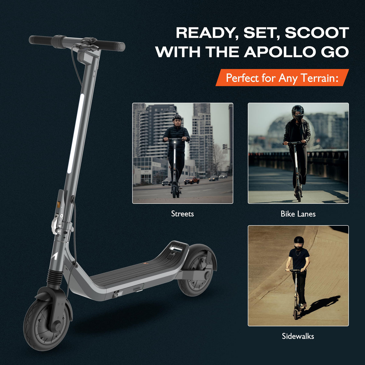 Apollo - Go Premium Dual-Motor Electric Scooter w/40 mi Max Operating Range & 28 mph Max Speed - Excellent - Image 2