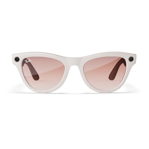 Ray-Ban Meta Skyler Glasses with Meta AI – Audio, Photo, and Video Compatibility – Pink Lenses – Shiny Chalky Gray - Image 2
