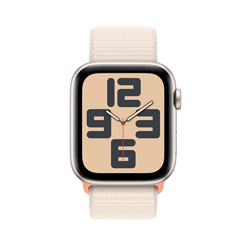 Apple Watch SE 2nd Gen (GPS) 44mm Starlight Aluminum Case w/ Starlight Sport Loop – MRE63LL/A - Image 2
