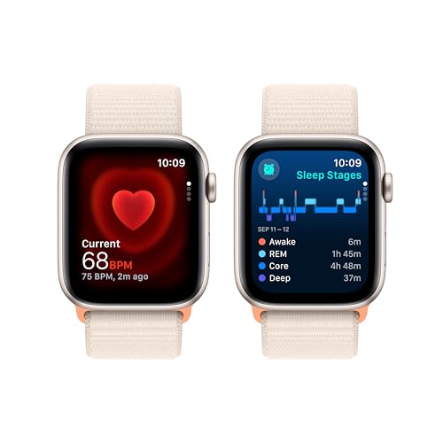 Apple Watch SE 2nd Gen (GPS) 44mm Starlight Aluminum Case w/ Starlight Sport Loop – MRE63LL/A - Image 4