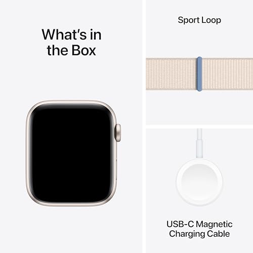 Apple Watch SE 2nd Gen (GPS) 44mm Starlight Aluminum Case w/ Starlight Sport Loop – MRE63LL/A - Image 6