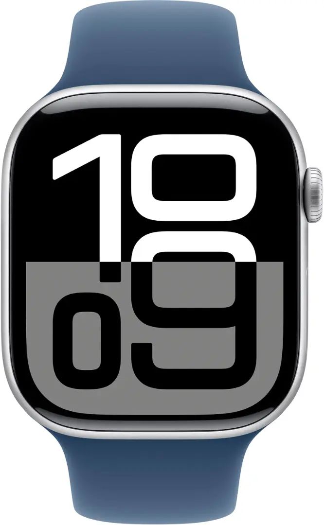 Apple Watch Series 10 (GPS + Cellular) 46MM Silver Aluminum Case with Denim Sport Band - M/L - Image 2