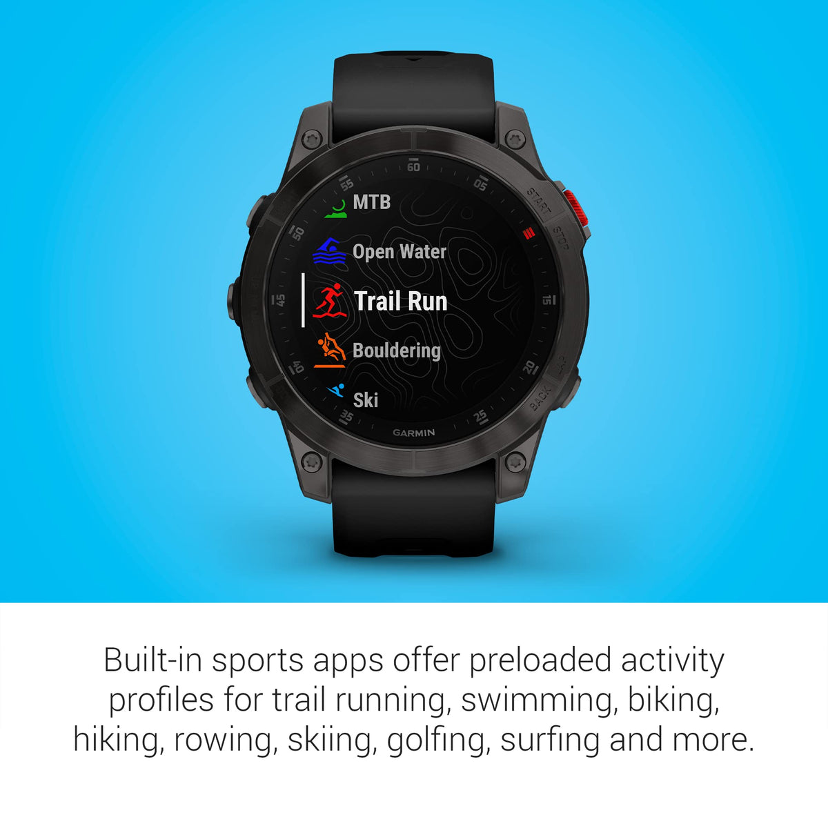 Garmin epix (Gen 2) GPS Smartwatch – 47mm – Fiber-Reinforced Polymer with Titanium Bezel – 010-02582-10 - Image 5