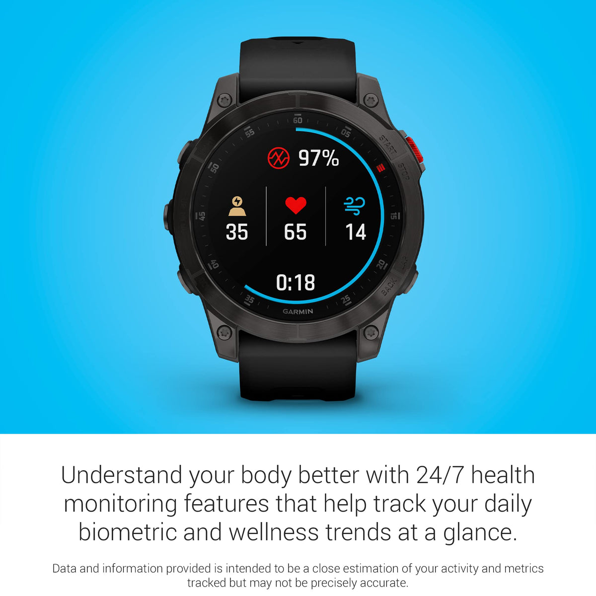 Garmin epix (Gen 2) GPS Smartwatch – 47mm – Fiber-Reinforced Polymer with Titanium Bezel – 010-02582-10 - Image 6