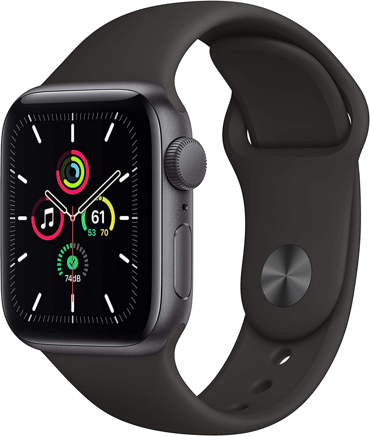 Apple Watch SE (1st Generation) (GPS) – 40mm – Space Gray Aluminum Case with Black Sport Band – MYDP2LL/A