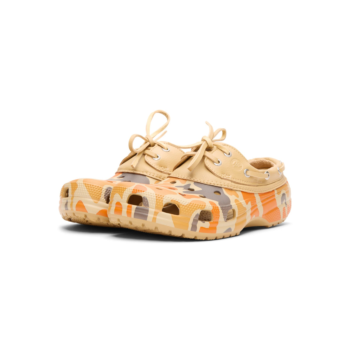 Crocs Classic Duck Camo Boat Shoe (Tan/Shocking Orange) - Image 3