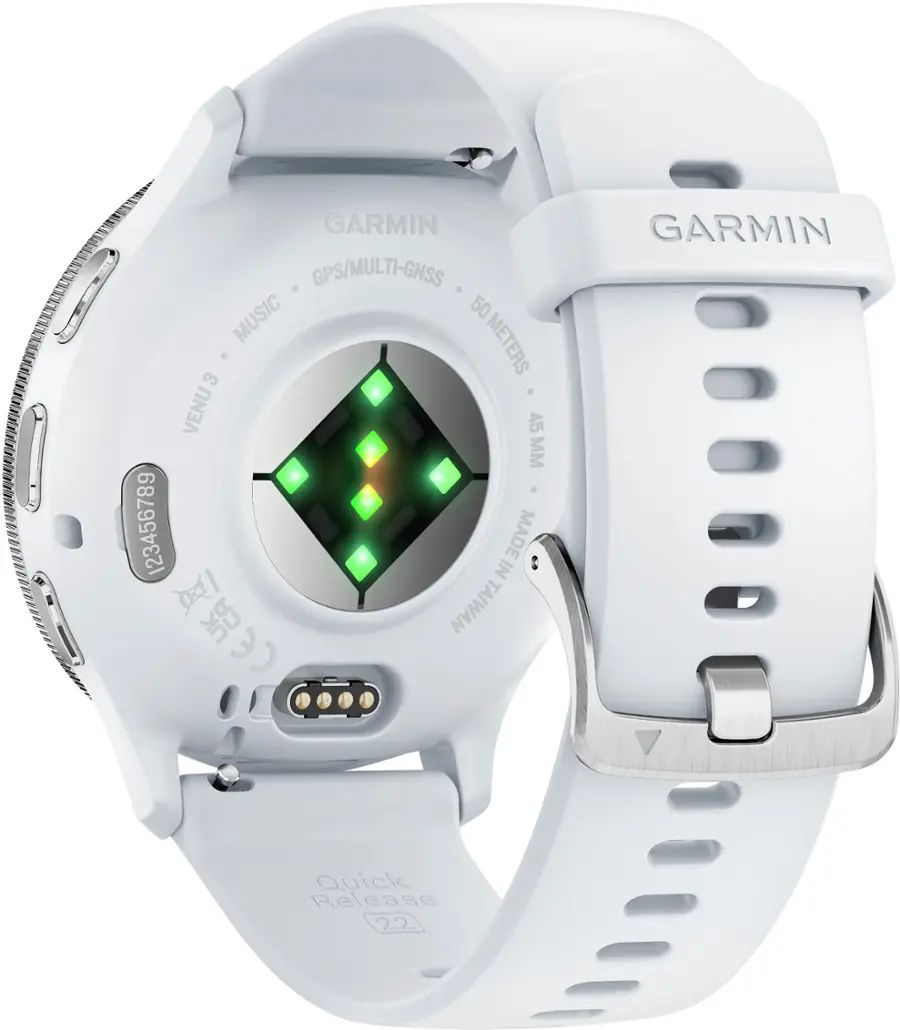 Garmin Venu 3 GPS Smartwatch – 45mm Silver Stainless Steel Bezel with Whitestone Case and Silicone Band - Image 3