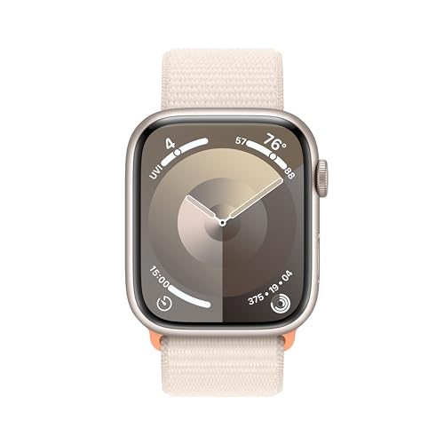 Apple Watch Series 9 (GPS) 45mm Starlight Aluminum Case & Sport Loop Band - MR983LW/A - Image 2