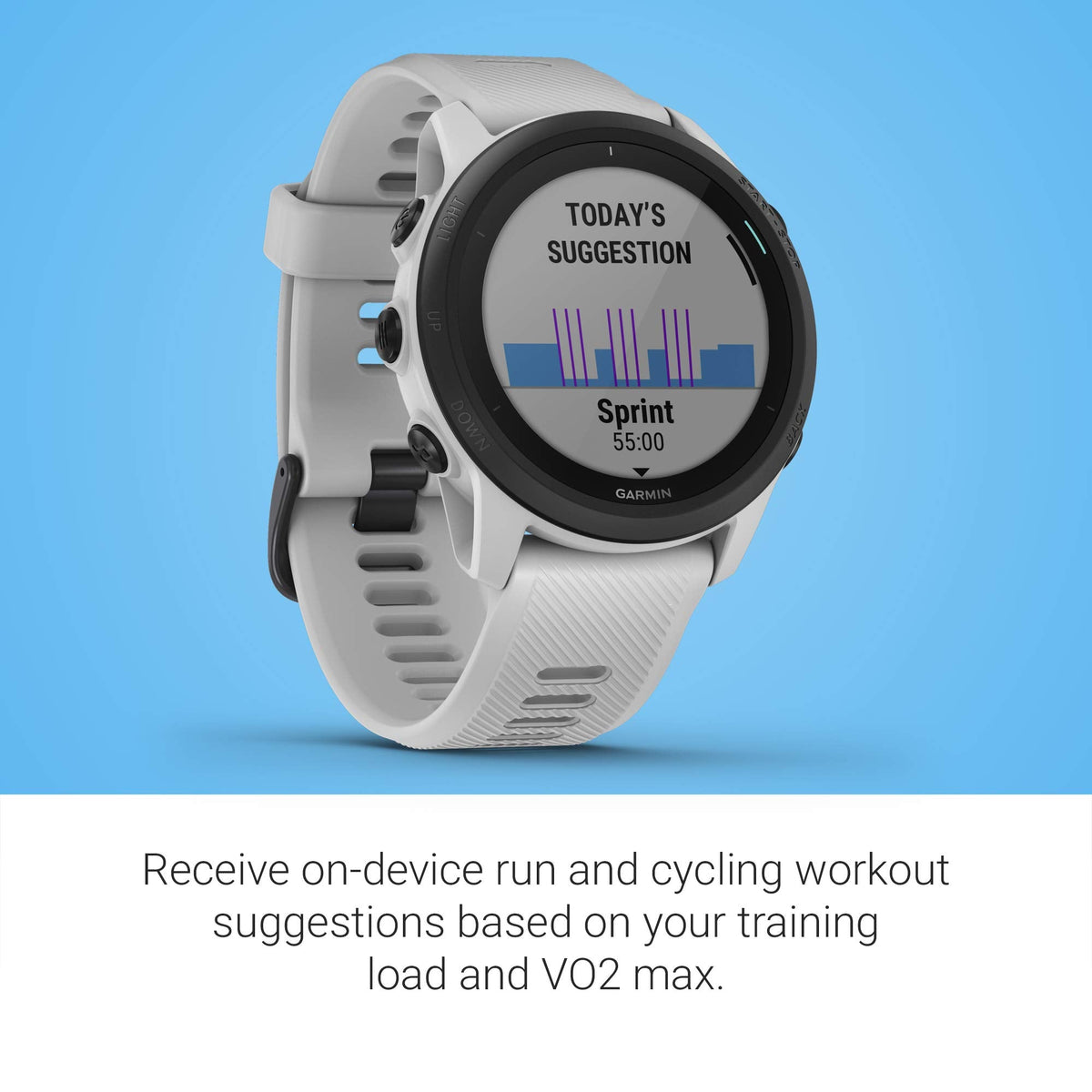 Garmin Forerunner 745 – 43mm Black Bezel with Whitestone Case and Band – 010-02445-03 - Image 5