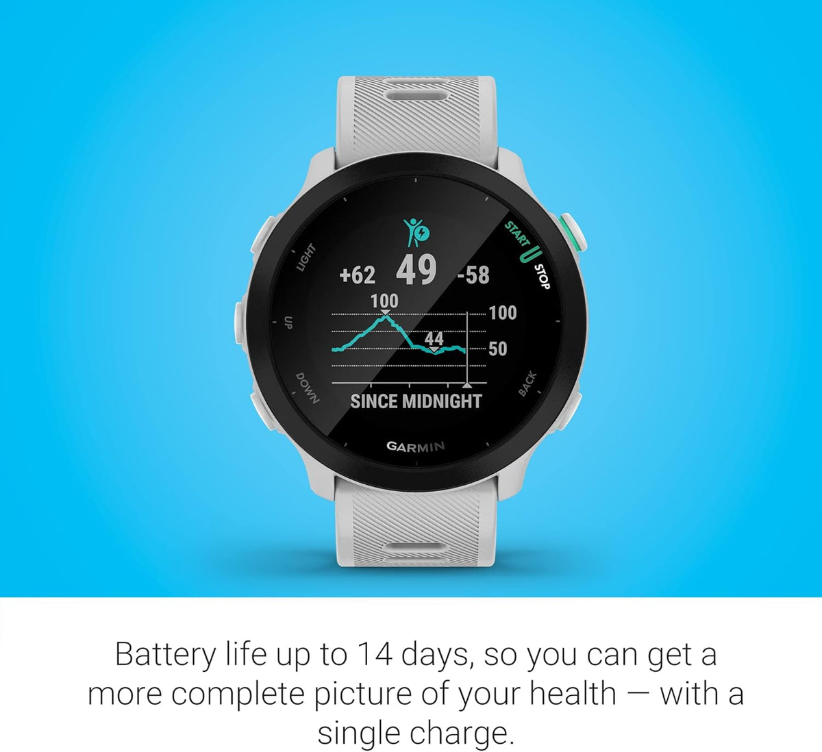 Garmin Forerunner 55, GPS Running Watch White - Image 3