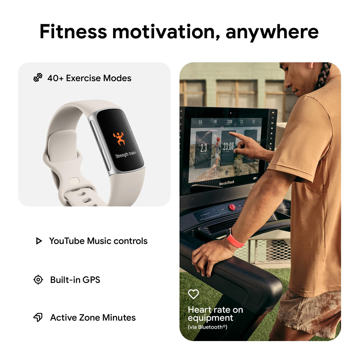 Fitbit Charge 6 Advanced Fitness & Health Tracker - Porcelain - Image 2