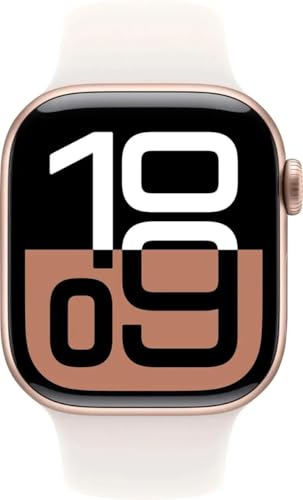 Apple Watch Series 10 - (GPS + Cellular) - 42mm Rose Gold Aluminum Case with Light Blush Sport Band - S/M - MWX93LW - Image 2