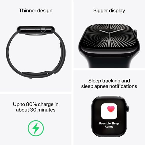 Apple Watch Series 10 - (GPS + Cellular) - 42mm Rose Gold Aluminum Case with Light Blush Sport Band - S/M - MWX93LW - Image 5