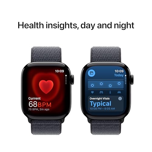 Apple Watch Series 10 (GPS+Cellular) 42mm Aluminum Case with Ink Sport Loop - Jet Black - (2024) - Image 7