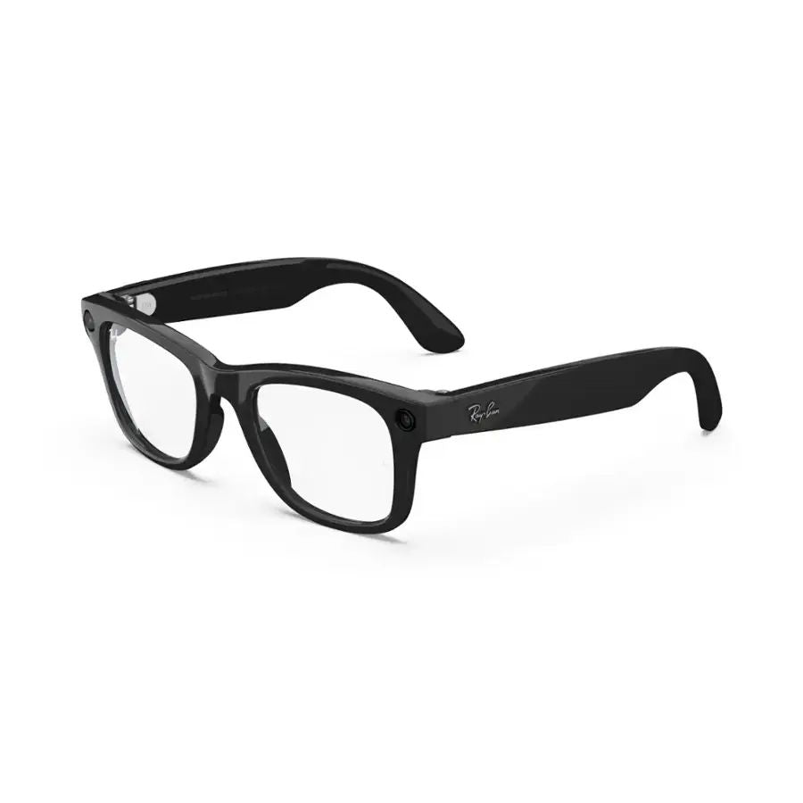 Ray-Ban Meta - Wayfarer glasses with Meta AI, Audio, Photo, Video Compatibility - Clear Lenses - Shinny Black