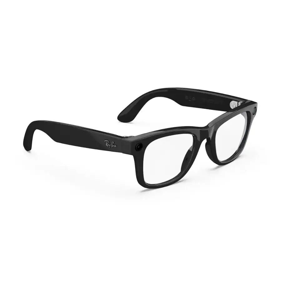 Ray-Ban Meta - Wayfarer glasses with Meta AI, Audio, Photo, Video Compatibility - Clear Lenses - Shinny Black - Image 3