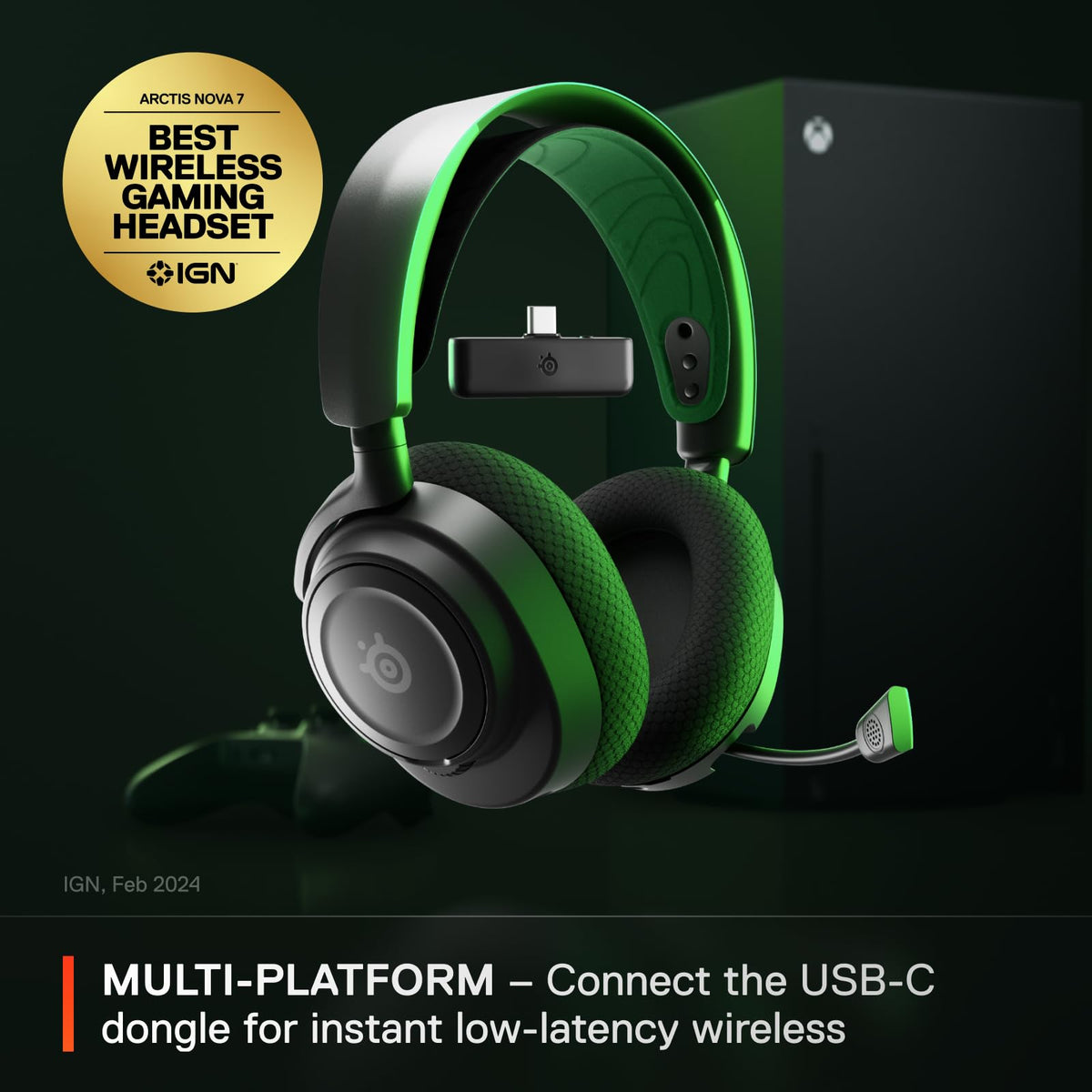 SteelSeries Arctis Nova 7X Wireless Over-The-Ear Gaming Headset for Xbox - Black - Image 2
