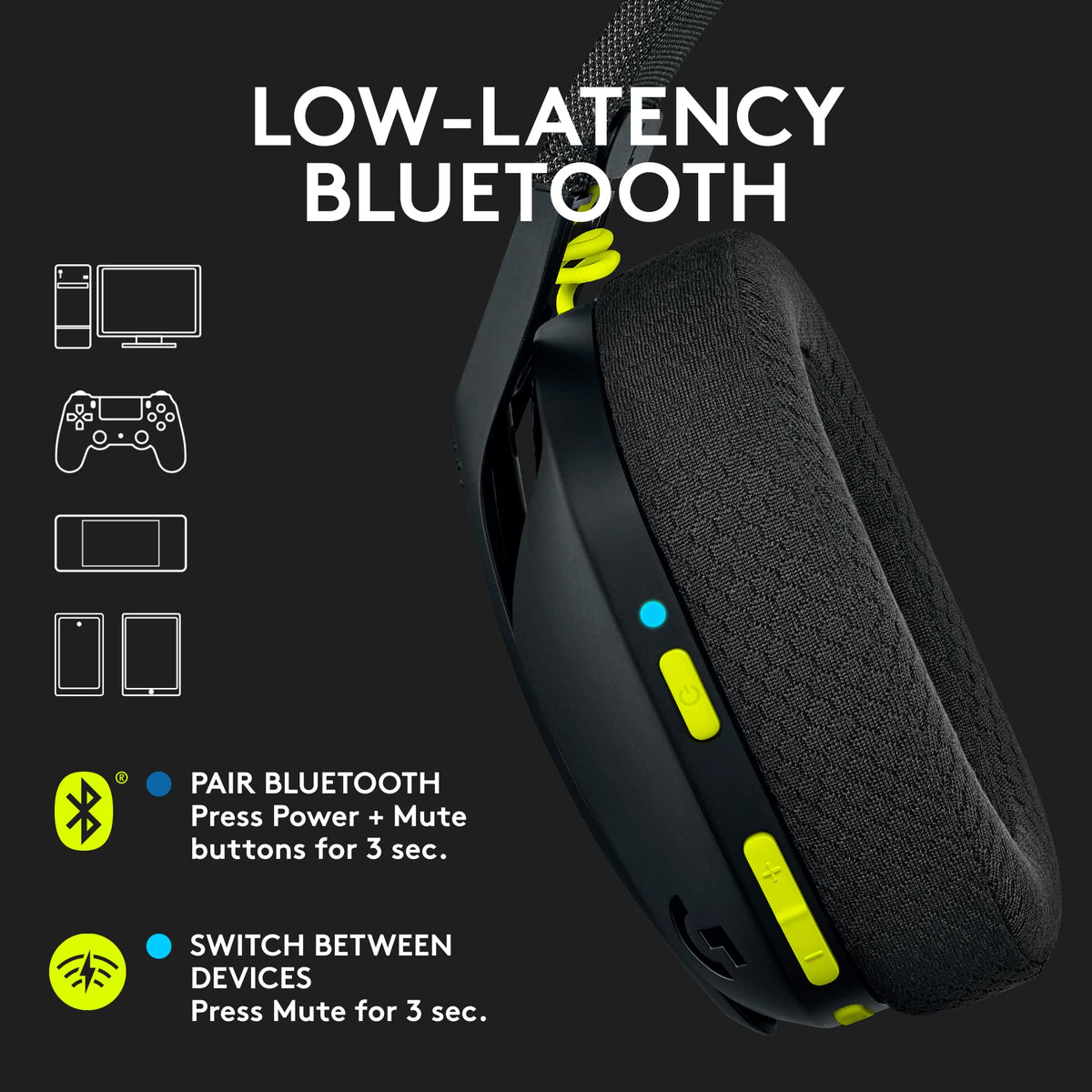 Logitech - G435 Wireless Gaming Headset for PC, PlayStation 5, or PlayStation 4, Nintendo Switch - B - Image 4