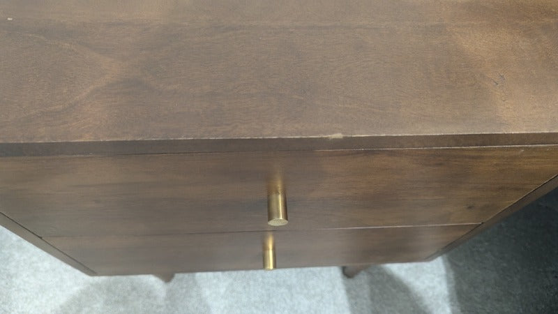Scandinavian Walnut Oslo Bedside Table (Damaged) - Image 3