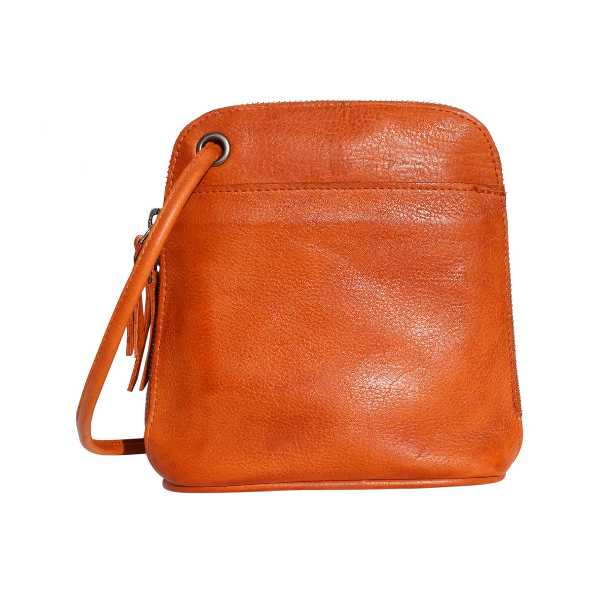 Lilly Leather Crossbody Bag - Orange