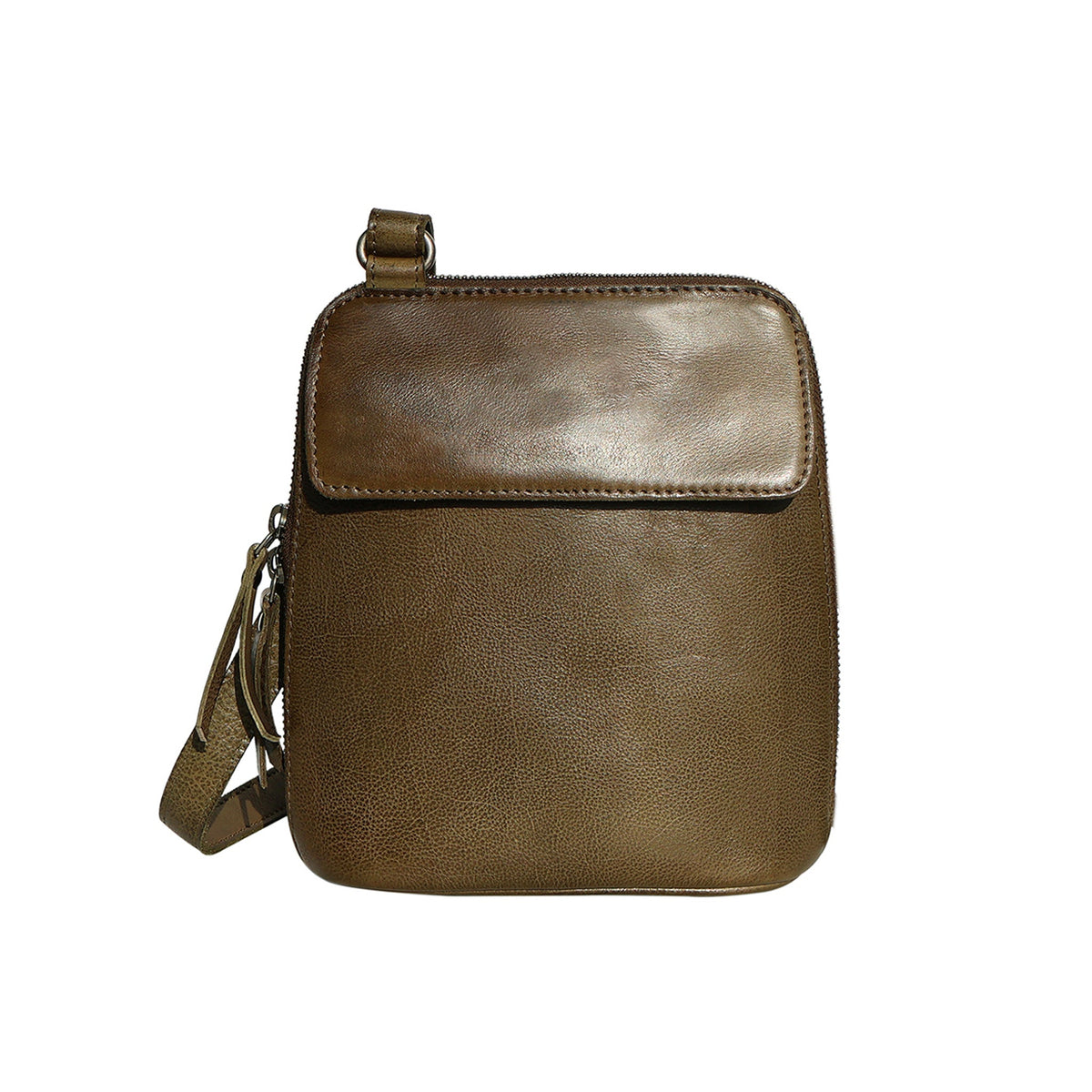 Lucy Leather Crossbody Bag - Moss