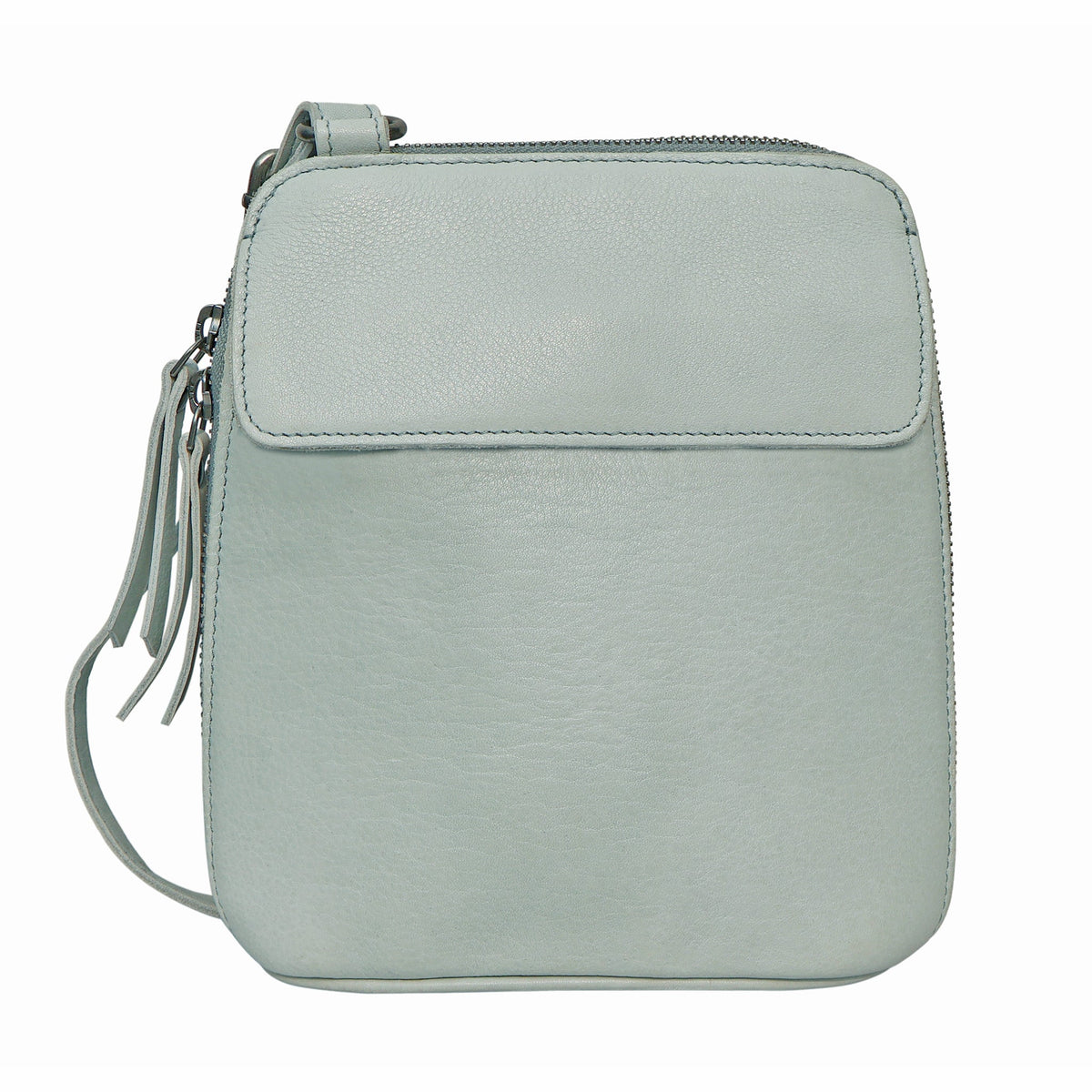 Lucy Leather Crossbody Bag - Sky Blue